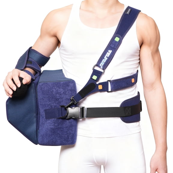 Velpeau Shoulder Abduction Sling with Removable Pillow & Exercise Ball, Shoulder & Arm Sling Immobilizer for Injury Support, Rotator Cuff, Surgery, Dislocated, Sublexion, Broken Arm(XL,Left)
