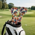 thumbnail image 5 of Pzuqiu Golf Driver Head Covers Universal PU Leather Golf Club Head Covers for Woods and Drivers Waterproof Easy Slip-On Easy-Off Fits Most Golf Clubs, Colorful Hippie Flower, 5 of 8