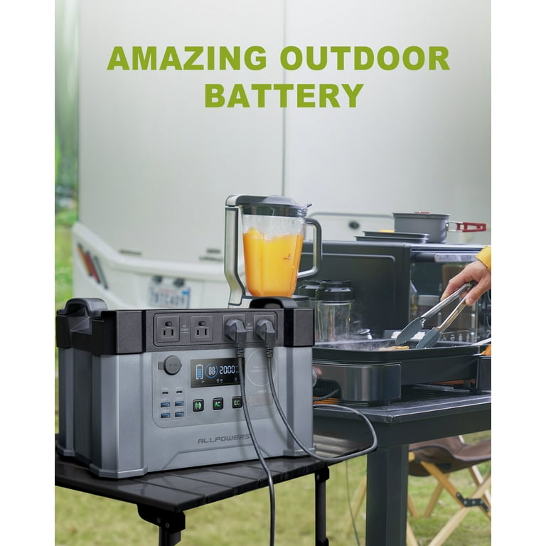 ALLPOWERS S2000 Solar Generator Kit, include 2000W 1500Wh Portable Power Station with 2 Pack SP035 Foldable Solar Panel, 【Shipping Separately】 - Walmart.com