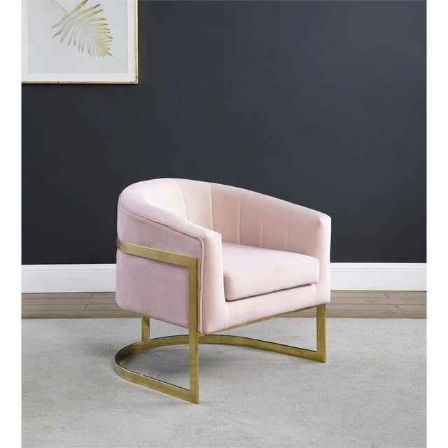 Traxmon Chaise d'Appoint en Velours Rose