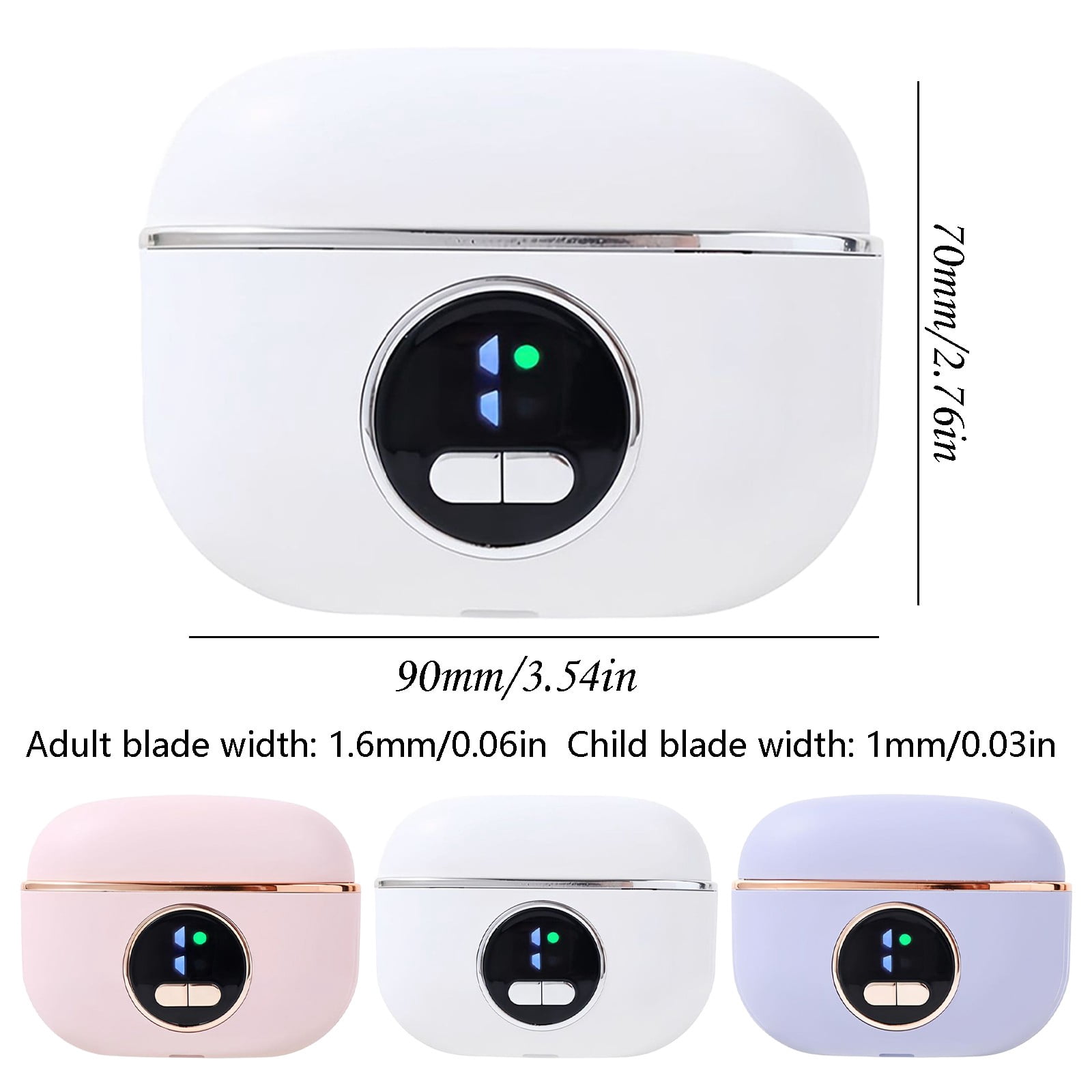 Electric Nail Clippers 2 in 1 Rechargeable Nail Trimmer with File and Polisher, Smart Fingernail and Toenail Grinder with 3 Speed Modes, LED Light Nail Care Tool for Seniors Adults Home Travel Use