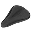 Bicycle Seat Cover Cushion Pad Soft Sponge Thick Gel Relief Bike Cycling Saddle Accessory with Straight Groove for Comforable Riding and Stationary in Black