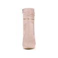 thumbnail image 2 of BLISSFUL STEP Women's Ankle Boots Faux Suede Chunky Heel Side Zipper Slouch Shaft Boots Dust Pink 9.5, 2 of 8