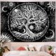 thumbnail image 3 of Arawat Tapiz de árbol de la vida Tapiz de pared Tapiz de árbol de la vida Blanco y negro Luna Sol Decoración de pared Alfombra psicodélica Trippy Tapices góticos Tapiz de pared Tapiz para colgar en l TUNC Sencillez, 3 of 4