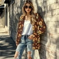 thumbnail image 5 of SCRAWLGOD Sunflower Pumpkins Women's Open Front Cardigan Lightweight Cardigan Sweater Size S Long Sleeve Fall Cardigan Sweaters Stretchable Women Outfits Fall for Thanksgiving, 5 of 7