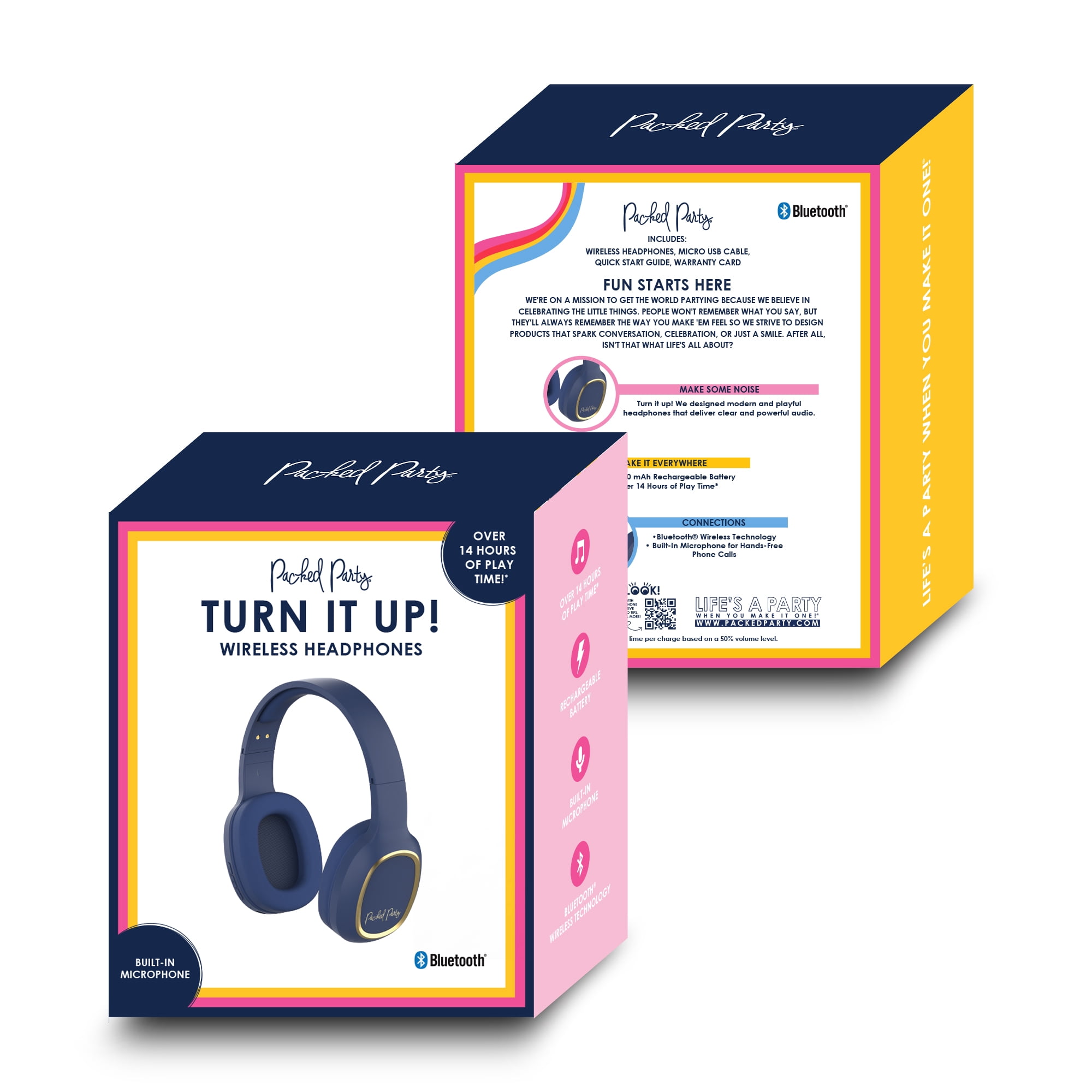 Packed Party "Navy Baby" Bluetooth Wireless Headphones