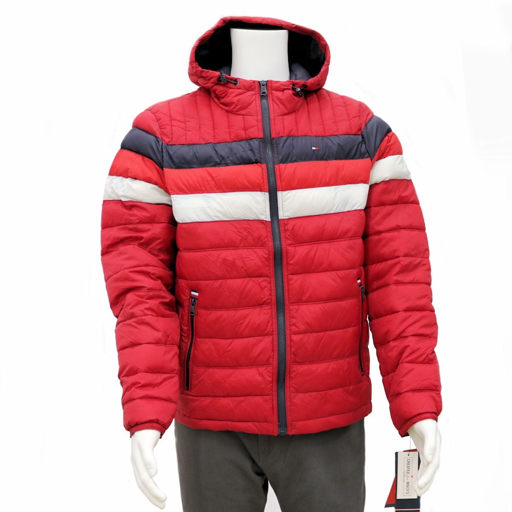 Color Block Hooded Ski Puffer Coat 