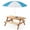Natural, variant on Kids Outdoor Picnic Table Set with Bench, 3 in 1 Sand and Water Activity Table Outdoor Convertible Picnic Table with Umbrella/Removable Tabletop/Play Boxes, Kids Table and Chair Set for Patio, Natural