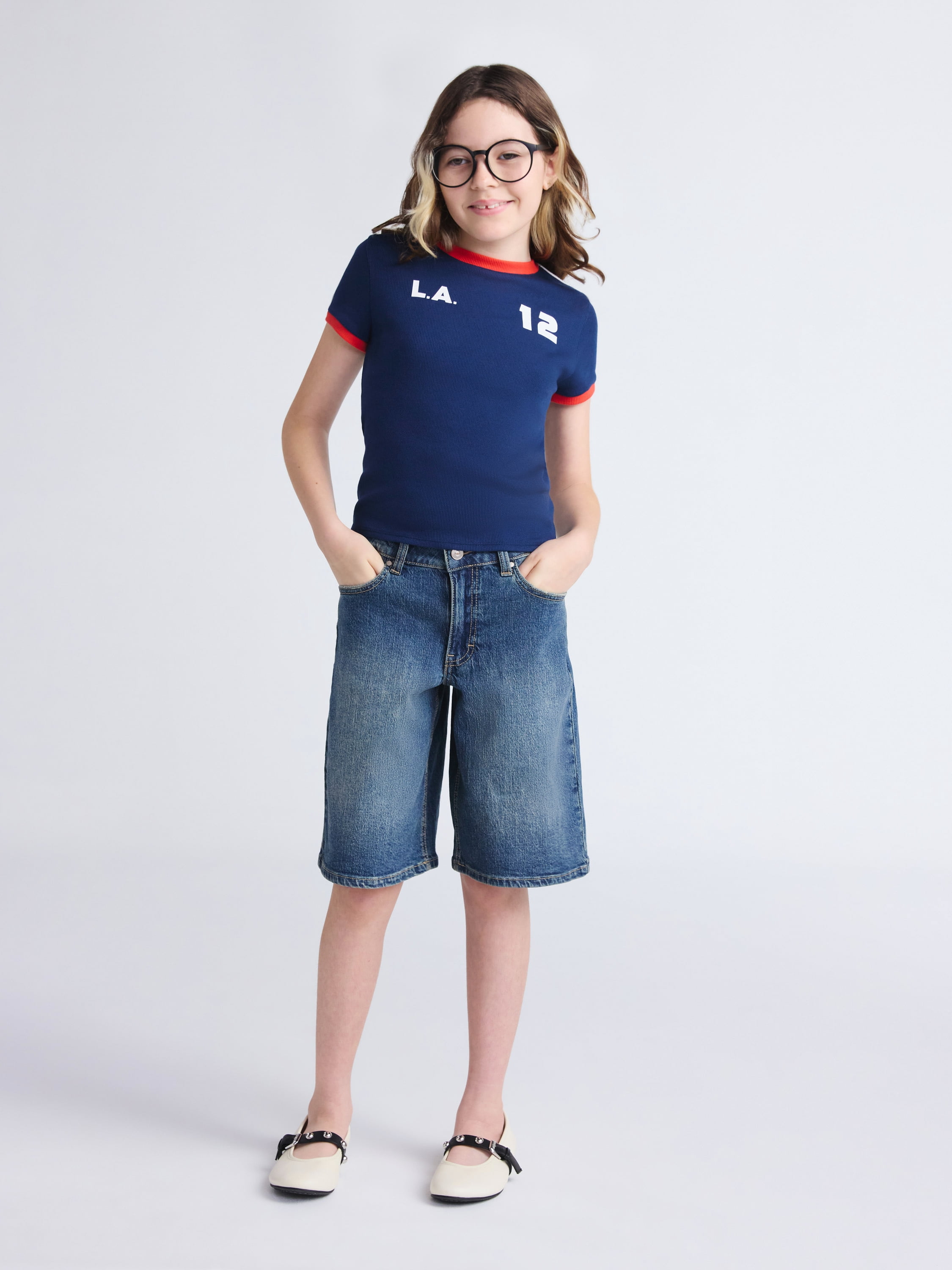 Weekend Academy Girls Short Sleeve Baby Tee, Sizes 4-18