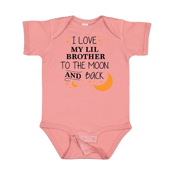 Inktastic I Love My Lil Brother To The Moon and Back Boys or Girls Baby Bodysuit