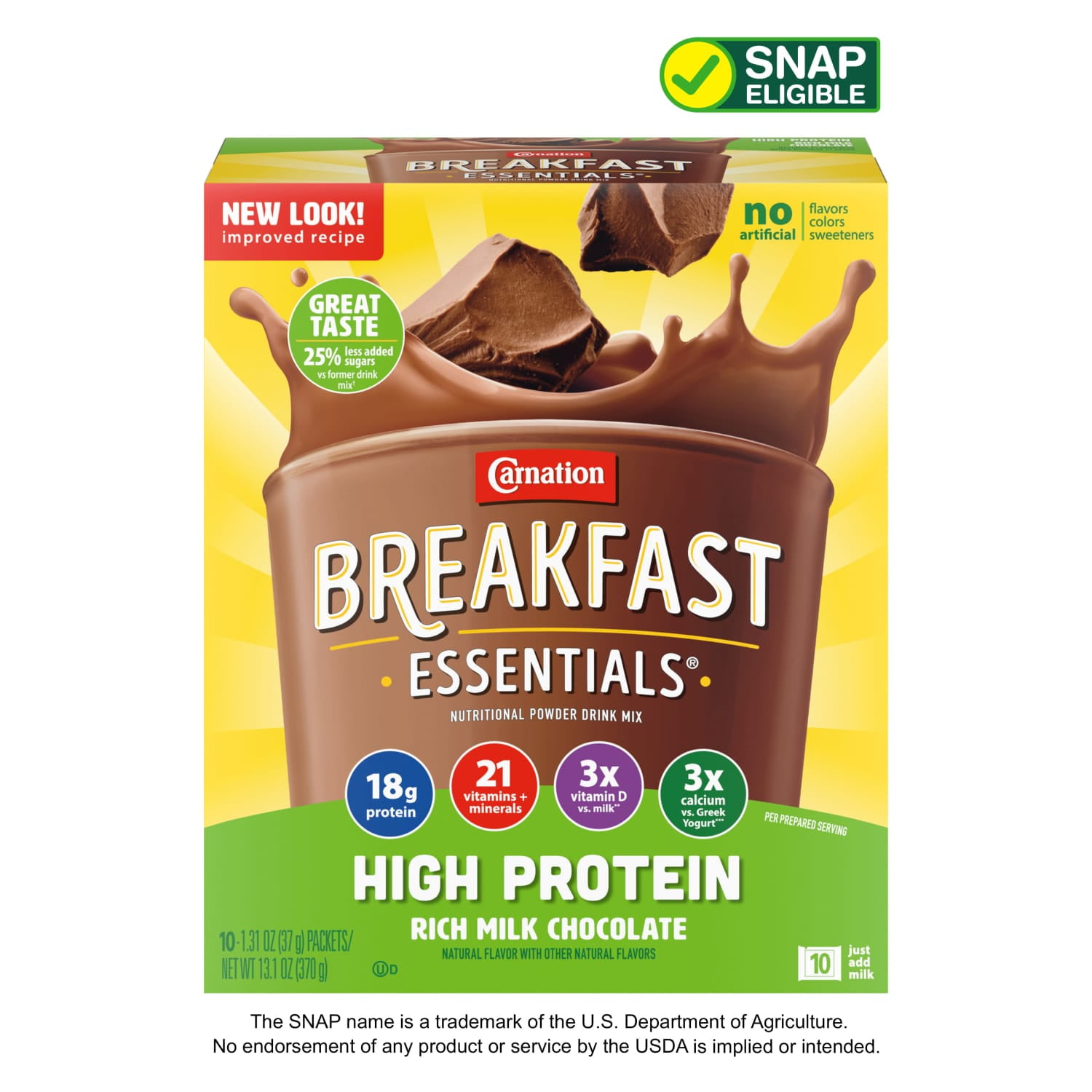 (6 pack) Carnation Breakfast Essentials Powder High Protein Nutritional Shake Drink Mix Packets, Rich Milk Chocolate Breakfast Shake, 10 Count