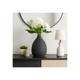thumbnail image 2 of Contemporary Ceramic Ribbed Vase for Living Room Decor - Decorative Flower Vase for Bedroom, Office Desk, and House Display - Home Accent for Dining Room Table Styling - 15", Black, 2 of 11
