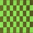 thumbnail image 1 of Ahgly Company Indoor Square Checkered Green Modern Area Rugs, 6' Square, 1 of 4
