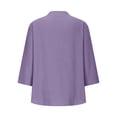 thumbnail image 6 of Tshirts Shirts for Women Fashion Breathable Casual V Neck Down Short Sleeve Womens Summer Tops Purple L, 6 of 6