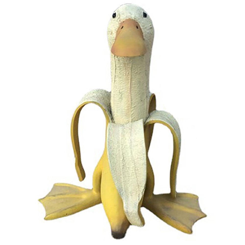 Miuline Creative Banana Duck Art Statue, Banana Duck Yard Ornament Art
