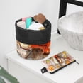 thumbnail image 6 of PhooArto Travel Cosmetic Bags Barrel Makeup Bag, Multifunctional Toiletry Bucket Bags Round Organizer Storage Pocket, Maple Leaves and Violin Music, 6 of 6
