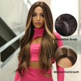 thumbnail image 1 of Highlight Synthetic Wigs Long Wavy Wigs for Women Middle Part Party Daily Heat Resistant Wig A1, 1 of 6
