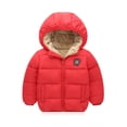 thumbnail image 2 of TQWQT Infant Toddler Baby Boy Girl Hooded Coat Cute Ear Long Sleeve Zipper Fleece Lined Jacket Winter Warm Outerwear Tops Red 2-3 Years, 2 of 6