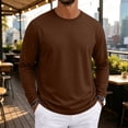 thumbnail image 6 of Nestiefly Men's Long Sleeve T-Shirts Lightweight Soft Crew Neck Gym Tees for Running Lounging Basic Tee Shirts Coffee L, 6 of 9
