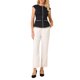 thumbnail image 2 of INSPIRAR CHIC Blusa de Peplum Elegante de Tweed para Mujeres con Cuello Redondo y Mangas Cortas para Oficina Negocios en Negro y Azul, 2 of 5