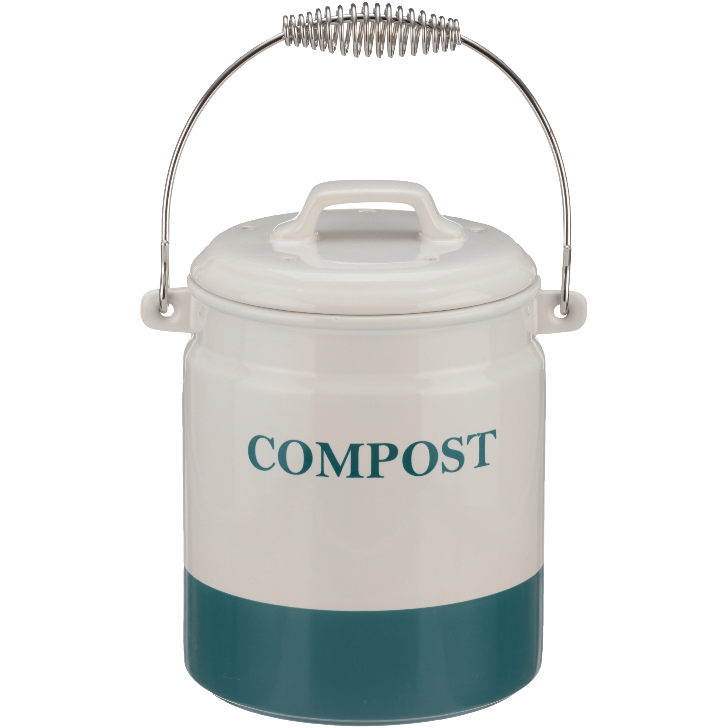 Mainstays White Stoneware Ceramic Composting Jar with Handle