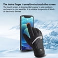 thumbnail image 2 of 1 Pair Warm Gloves Sensitive Touch Screen Design Anti-slip Palm Pattern Fleece Lining with Anti-lost Buckle Glow at Night Adjustable Fastener Tape Winter Outdoor Sport Gloves for Motorbike, 2 of 7