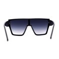 thumbnail image 2 of SA106 80s Flat Top Shield Robotic Plastic Sunglasses Shiny Black, 2 of 4