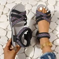 thumbnail image 3 of Rokment Ethnic Athletic Orthotic Walking Sandals for Women Bohemian Beach Comfortable Open Toe Ankle Strap Low Heel Dress Summer Shoes with Arch Support Black Size 6.5, 3 of 7