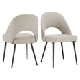 thumbnail image 2 of Weston Home Brando Modern Herringbone Dining Side Chairs, Beige (Set of 2), 2 of 7
