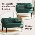 thumbnail image 5 of vidaXL 47” W Small Loveseat, Velvet Chesterfield Sofa, 2 Seater Couch for Living Room, Dark Green, 5 of 9