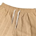 thumbnail image 6 of FINALGANG Mens Elastic Drawstring Jacquard Knit Label Patch Casual Shorts Summer Daily Loose Fit Soft Breathable Side Pocket Walking Bottoms For Men Gold XXL, 6 of 6