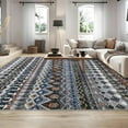 thumbnail image 2 of Hasoo Area Rug 5' x 7' Washable Geometric Vintage Rugs for Living Room Bedroom Kitchen, Gray/Blue, 2 of 6