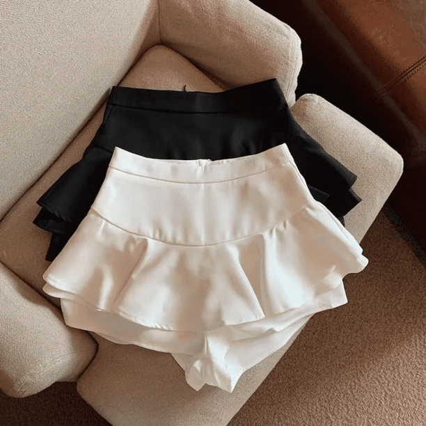 Falda corta de cintura alta con diseño estético Pure Desire para mujer, estilo coreano, vintage, versátil y antiexposición, para verano de 2024