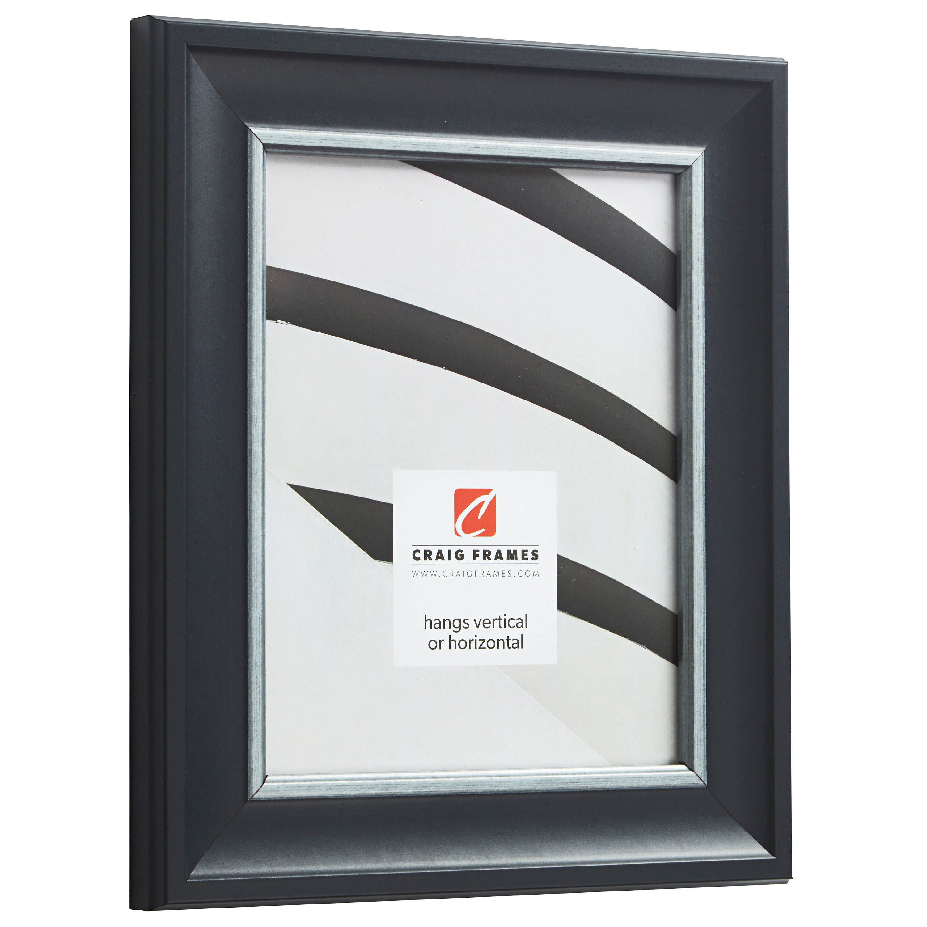 Craig Frames Martin, 18x24 inch Picture Frame, Black Velvet and Silver