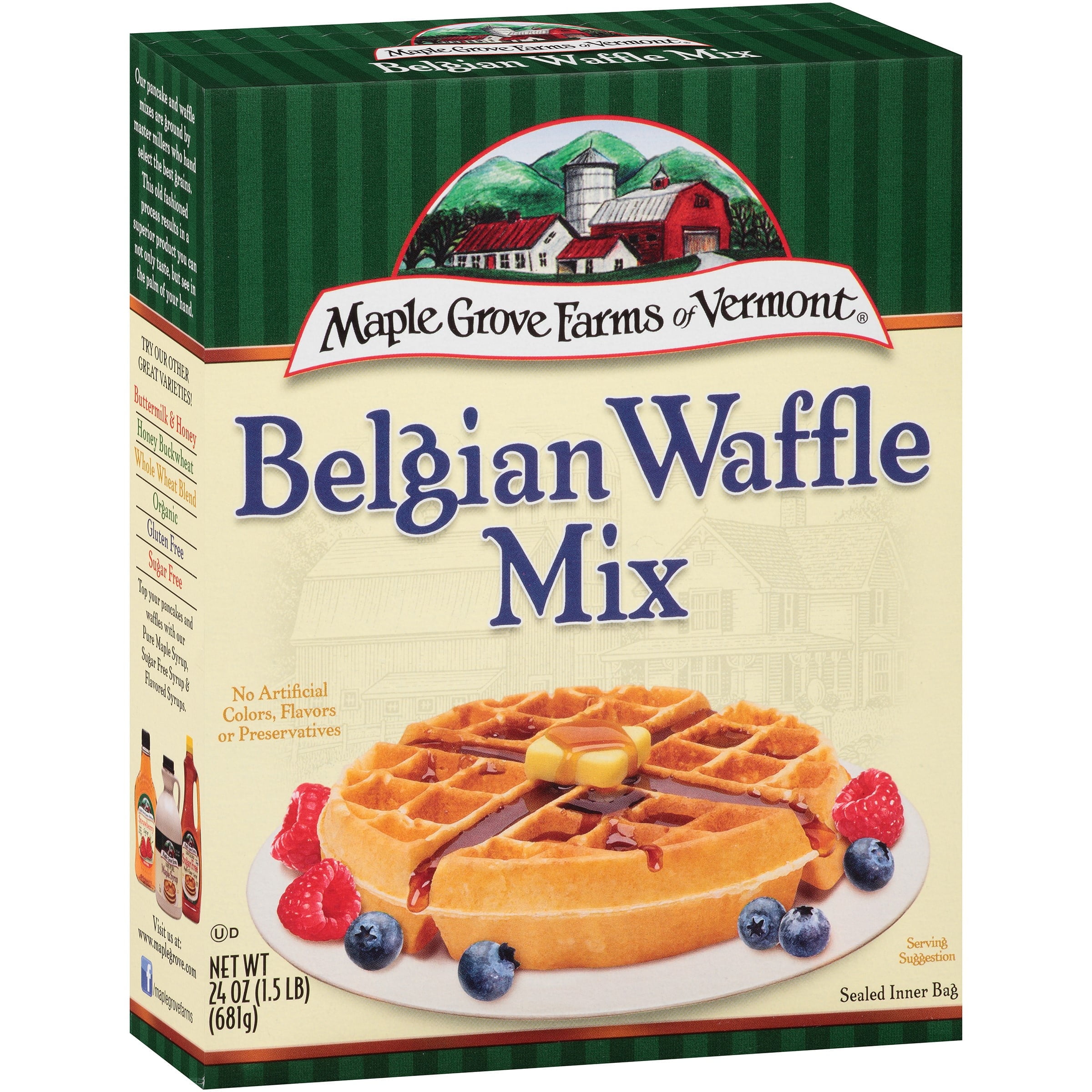 (4 pack) Maple Grove Farms Waffle Mix Belgian, 24 Ounce