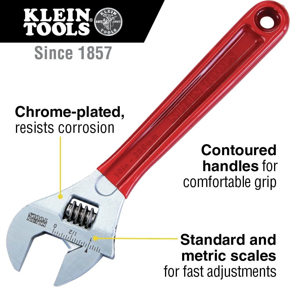 Klein Tools 10In Adj. Wrench Extra Capacity