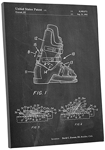 "Ski Boot Patent" Gallery Wrapped Canvas Print, 20" x 16" by Pingo World