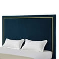 thumbnail image 5 of Inspired Home Roxana Upholstered Velvet King Bed with Gold Base Frame, Navy, 5 of 10