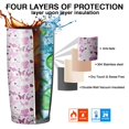 thumbnail image 7 of 20oz Tumblers Pink Breast Cancer and Pioneer Flower Stainless Steel Vacuum Insulated Double Wall Travel Tumbler Cups Mug with Lid and Straw,Cleaning Brush for Cold & Hot Drinks, 7 of 7