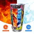 thumbnail image 6 of Picia Colorful Pug Pattern 20 oz Tumbler Stainless Steel Vacuum Insulated Coffee Ice Cup Double Wall Travel Flask Dual Lid Water Bottle, Eco-friendly Car Cup, 6 of 8