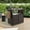 Brown, variant on Outdoor Wicker Bar Cart, Rolling Rattan Beverage Serving Cart with Wheels and Glass Top, Patio Wine Bar Counter Table for Garden, Porch, Poolside, Backyard; Light Brown