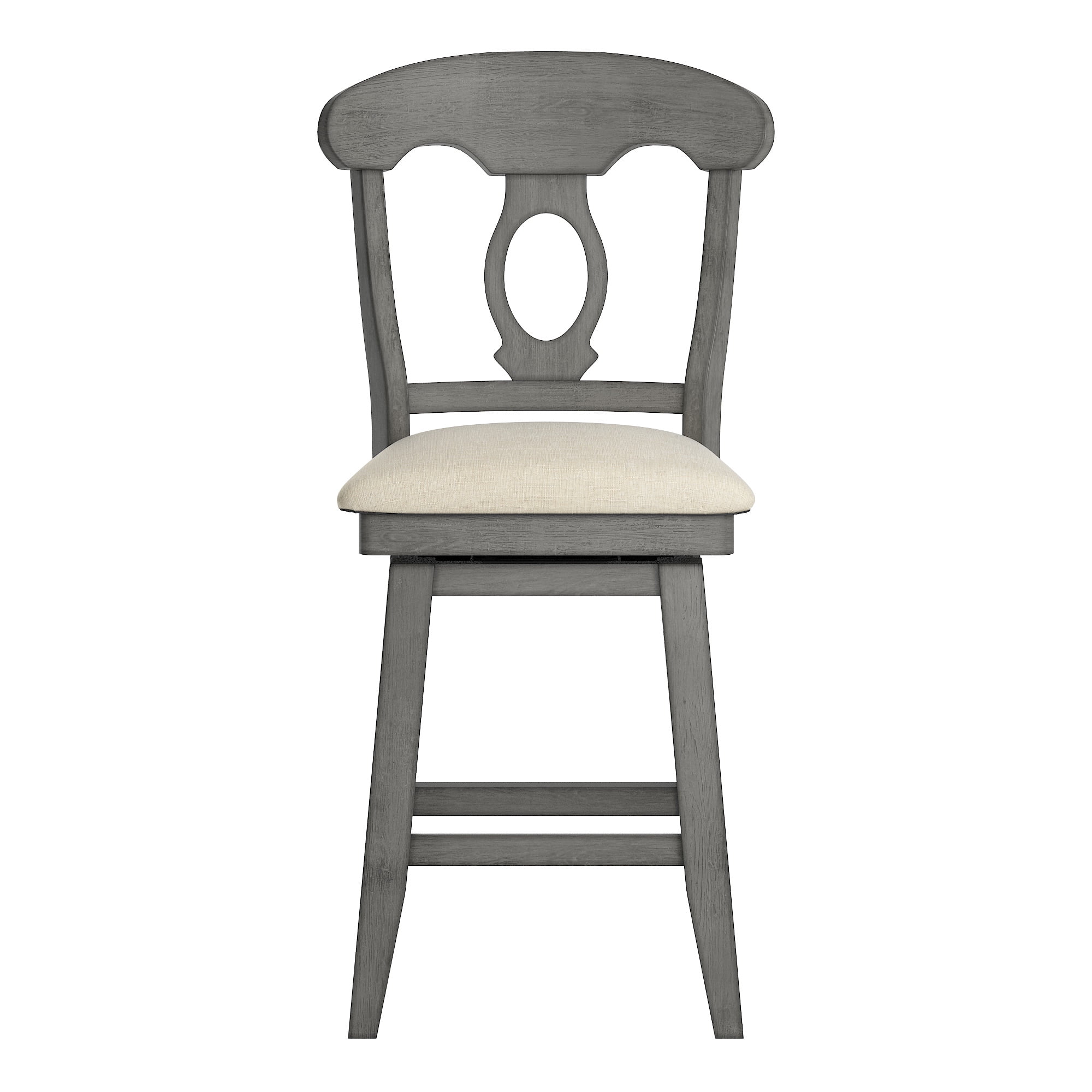 Weston Home Sheena Napoleon Back 24-inch Counter Height Wood Swivel Stool, Antique Grey