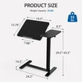 thumbnail image 5 of GIANNA Adjustable Overbed Table with Wheels, Mobile Rolling Laptop Desk, Tilting Bedside Table for Laptop, Bed, Sofa, and Office Use, Black, 5 of 7