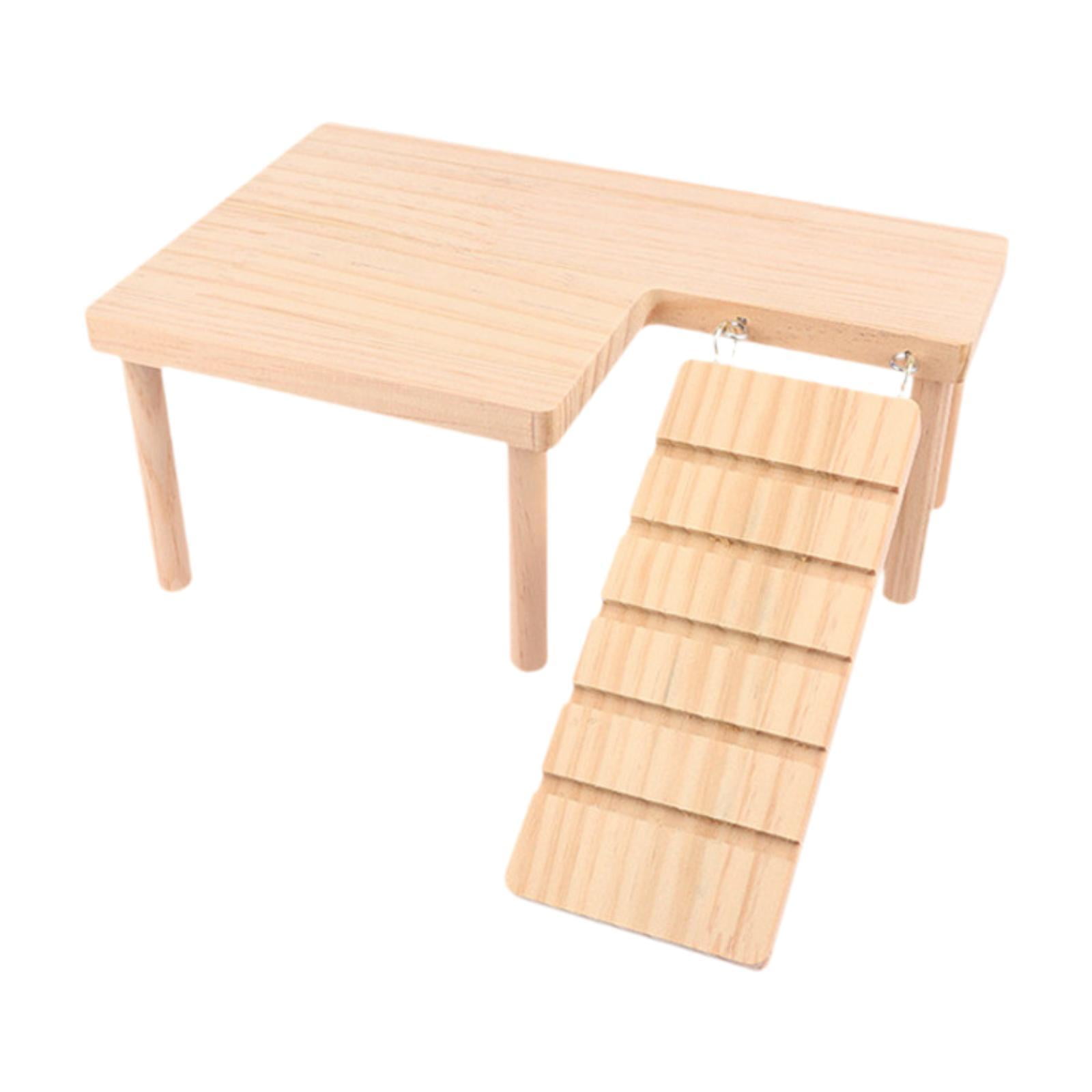 Gazechimp Hamster Wooden platforms Toy with Ladder Cage Accessory for Rat Mouse Gerbil right