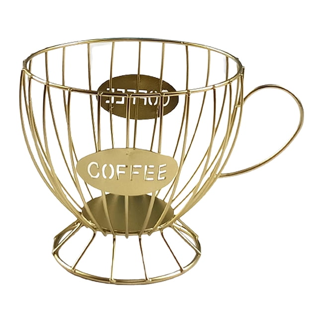 Cesta de Almacenamiento JShteea Universal para Cápsulas Organizador Tazas dorado