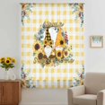 thumbnail image 3 of Sunflower Sheer Curtains 84 Inches Long, Gnomes Yellow Checkered Eucalyptus Leaves Light Filering Curtains, Breathable Simi Curtain Privacy Drapes for Living Room Bedroom Lightweight Window Treatment, 3 of 9