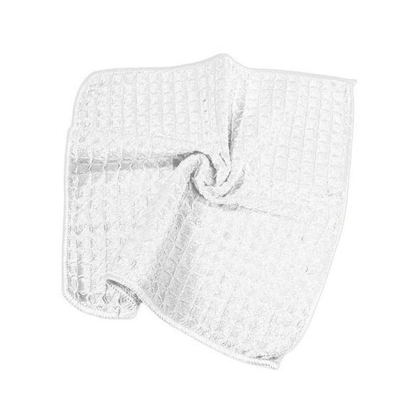 Fancyes Microfiber Cleaning Cloth Car Wash Cloth Washable Soft Washing Dishes Square Dish Towel Microfiber Towel for Household Window White 40 cm