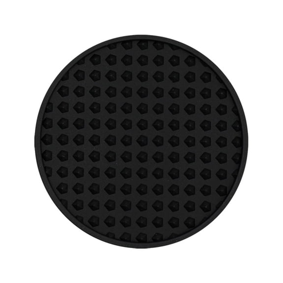 1pack Silicone Coasters with Holder,Coasters for Drinks,Beer,Coffee Coasters,Suitable for Kinds Cups,Hot or Cold,Anti-SLI,Non-Stick,Anti-Overflow Tabletop Protection and Decor(Black,3.94x3.94")