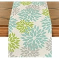 Colorful Dahlia Floral Boho Linen Table Runner Reusable Kitchen Table r
