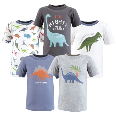Hudson Baby Boy Short Sleeve T-Shirts, Dinosaur, 3 Toddler